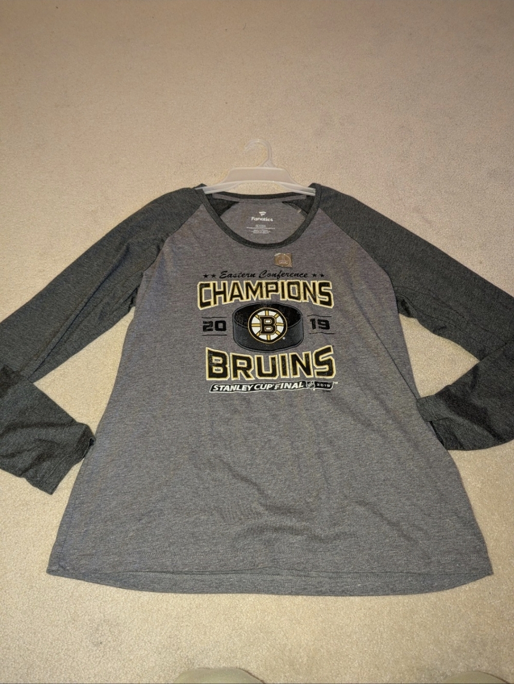 Nwot fanatics NHL 2019 eastern conference champions Boston bruins sz XL women's